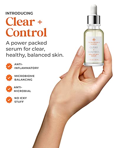 Terasana קליניים ברורים + שליטה בריא לעור הפנים סרום | טבעי, טבעוני, ללא אכזריות במקום טיפול על עור נקי (1 FL OZ.)
